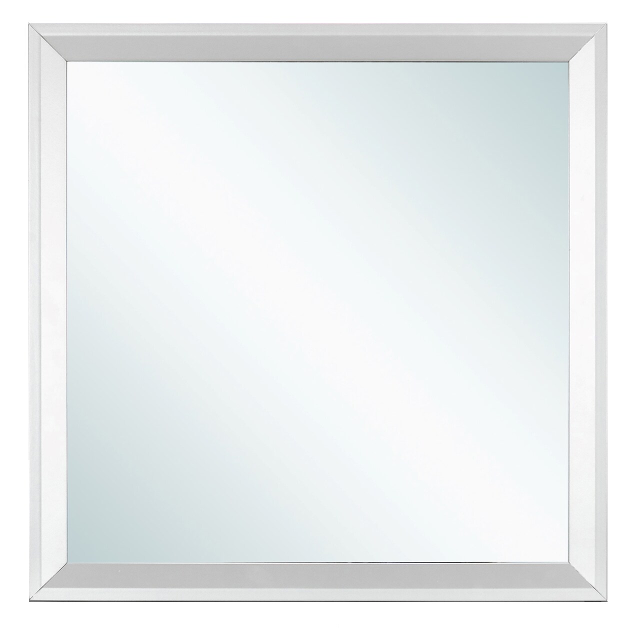 Contemporary Home Living Wooden Square Framed Dresser Wall Mirror - 36" - Silver